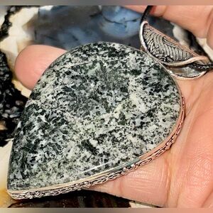 Large Dark Dendritic Agate Pendant 2 7/8”